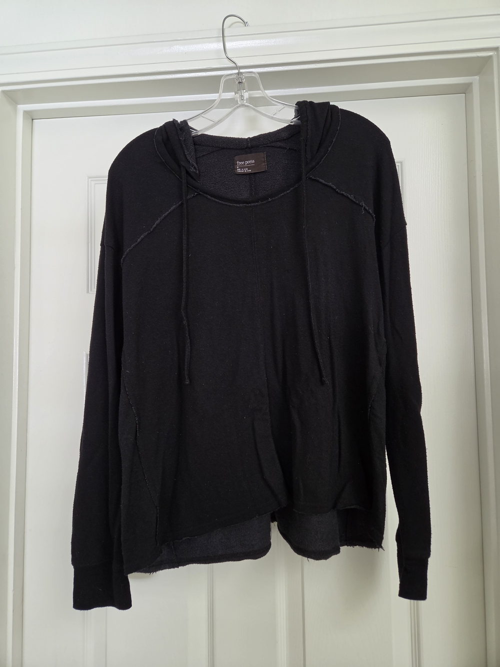 Free Press Black Crewneck Hoodie Sweatshirt